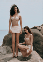 MERMAID RESORT TOP IN SPARKLE CHAMPAGNE