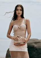 MERMAID RESORT MINI SKIRT IN SPARKLE CHAMPAGNE