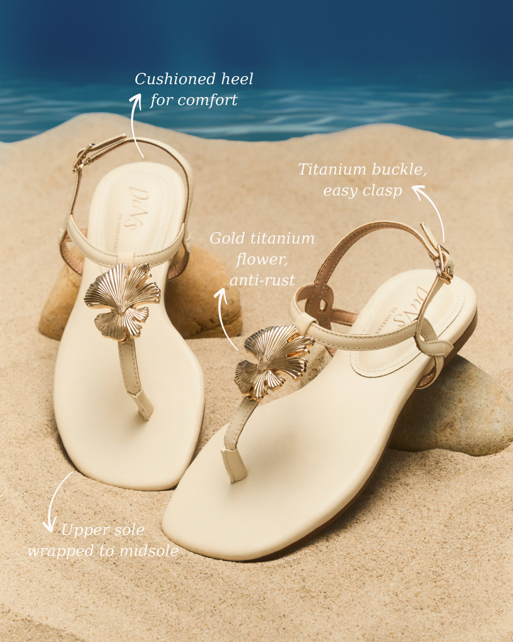 SEABORN SANDALS IN NEUTRAL COLORS