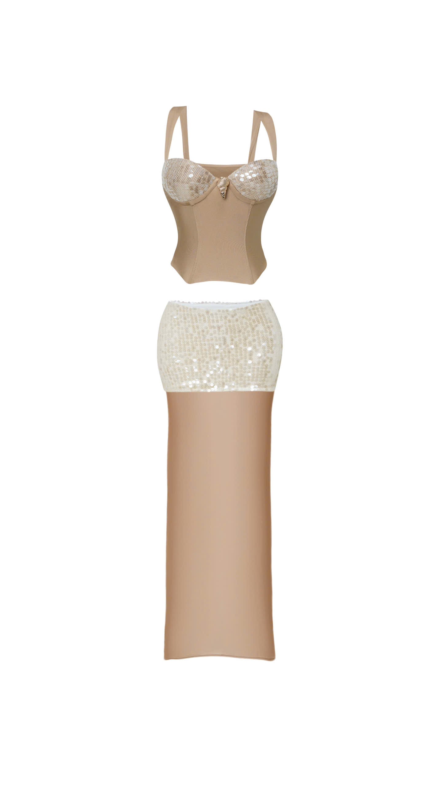 MERMAID RESORT LONG MESHY SKIRT